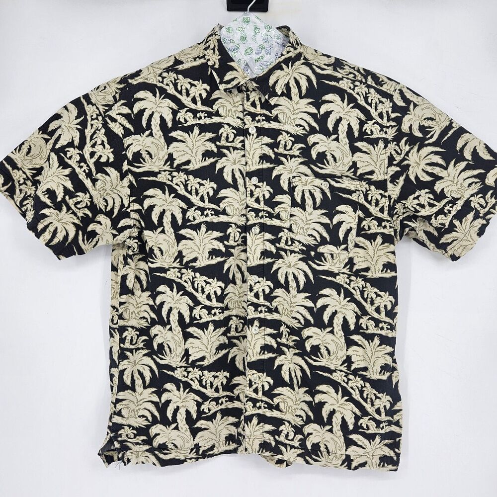 Vtg Ocean Pacific Shirt Mens Large Hawaiian Button Up Short Sleeve Distressed L